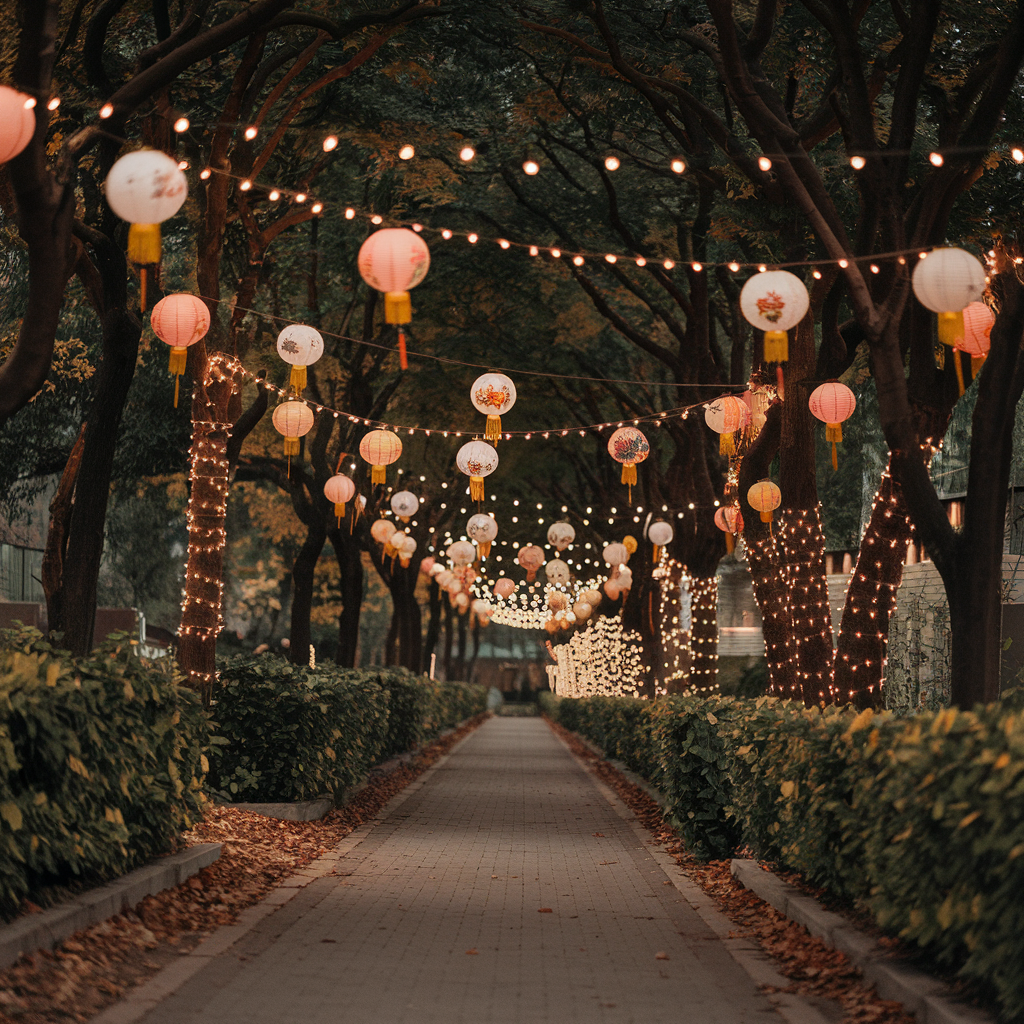 Fairy Lights with Paper Lanterns