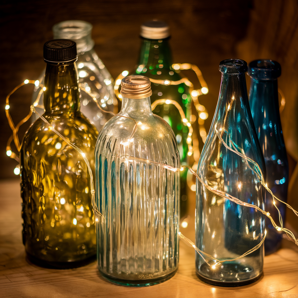 Fairy Lights in Glass Bottles