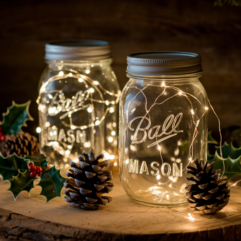 Fairy Lights in Mason Jars