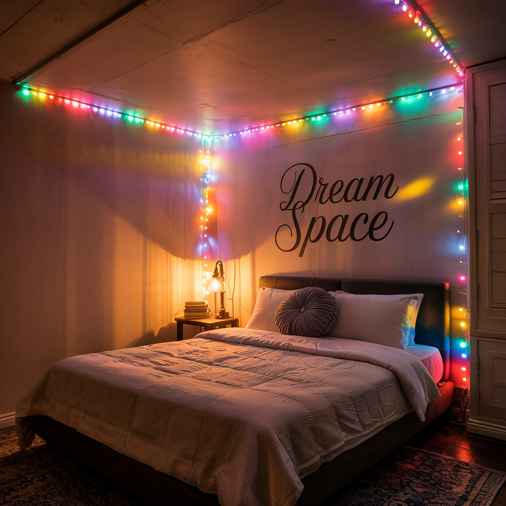 Colorful Bedroom Lighting with LED Bulbs