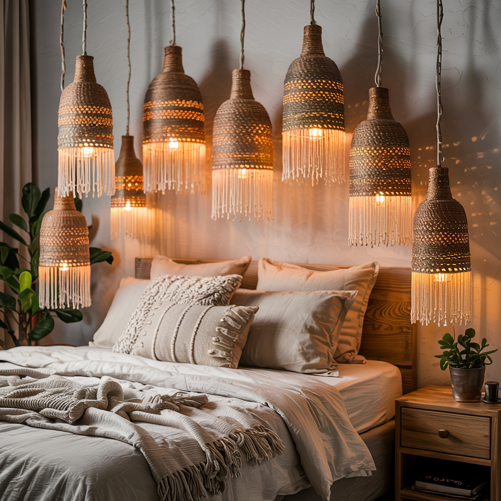 Boho Beaded Pendant Lights