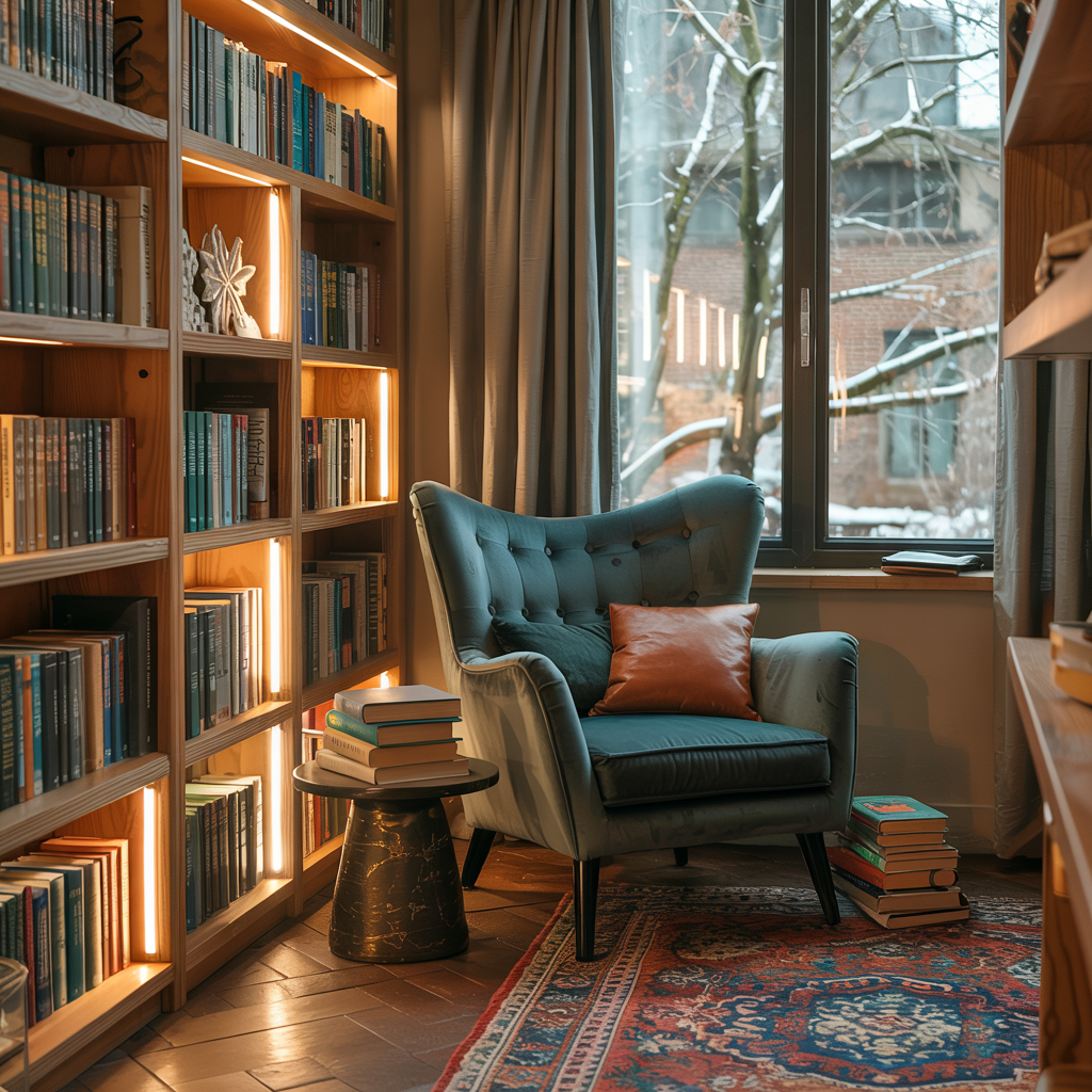 Reading Nook with Warm LED Lights