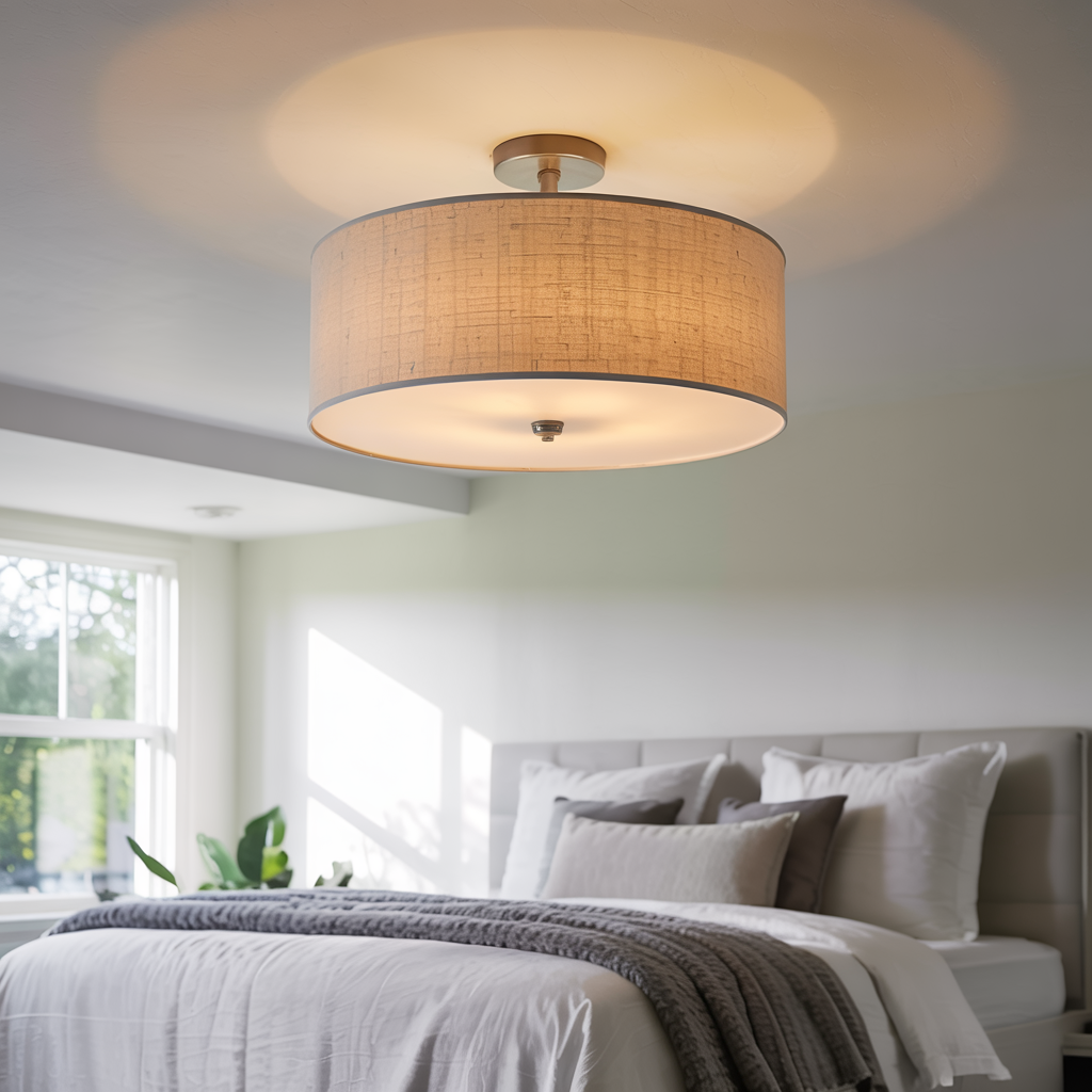 Drum Shade Flush Mount: Soft Sophistication