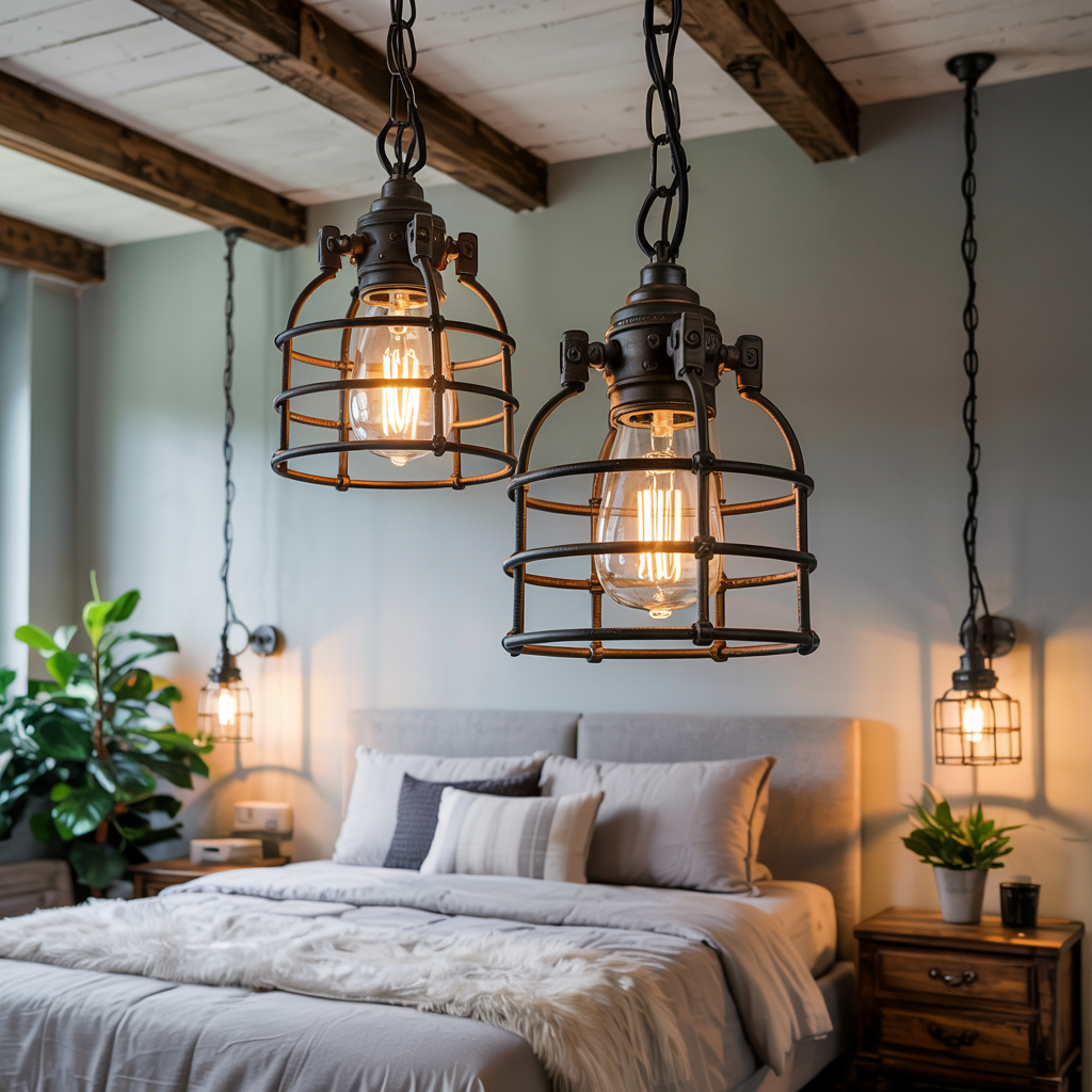 Industrial Cage Pendant Lights