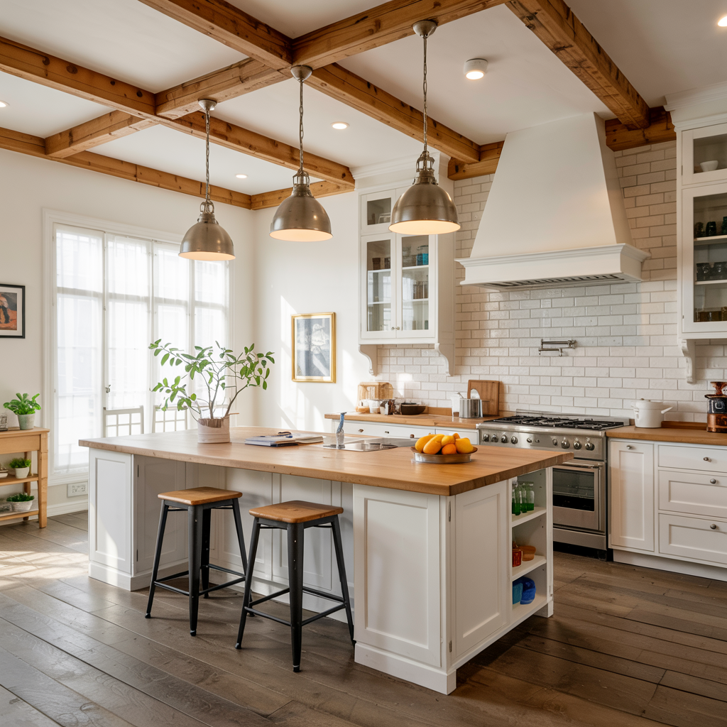Pendant Lights Over the Island