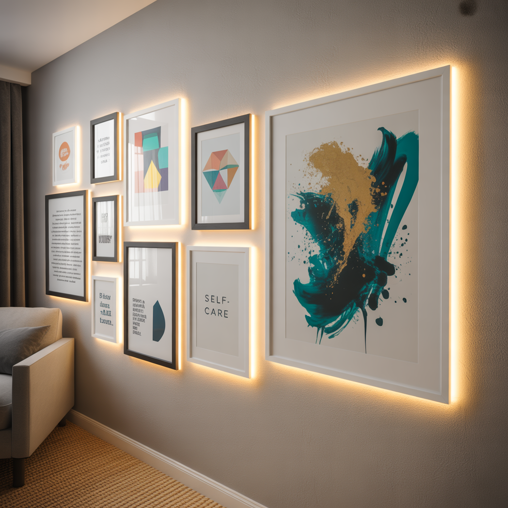 Wall Art with Light Accents