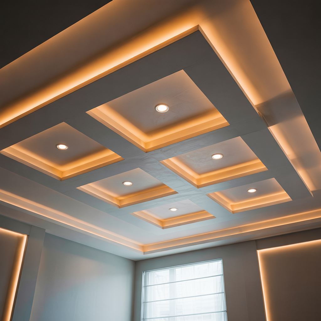 Pendant Lighting Inside Coffers