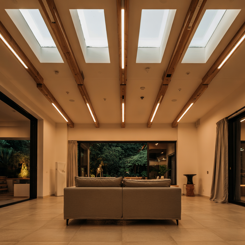 Skylights Paired with LED Strip Lights