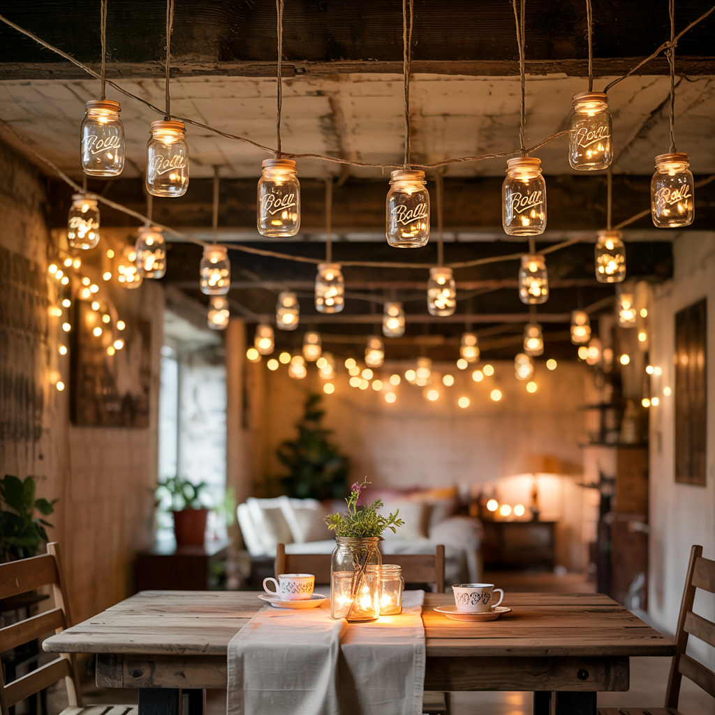 Mason Jar Lights for a Cozy, Farmhouse Feel