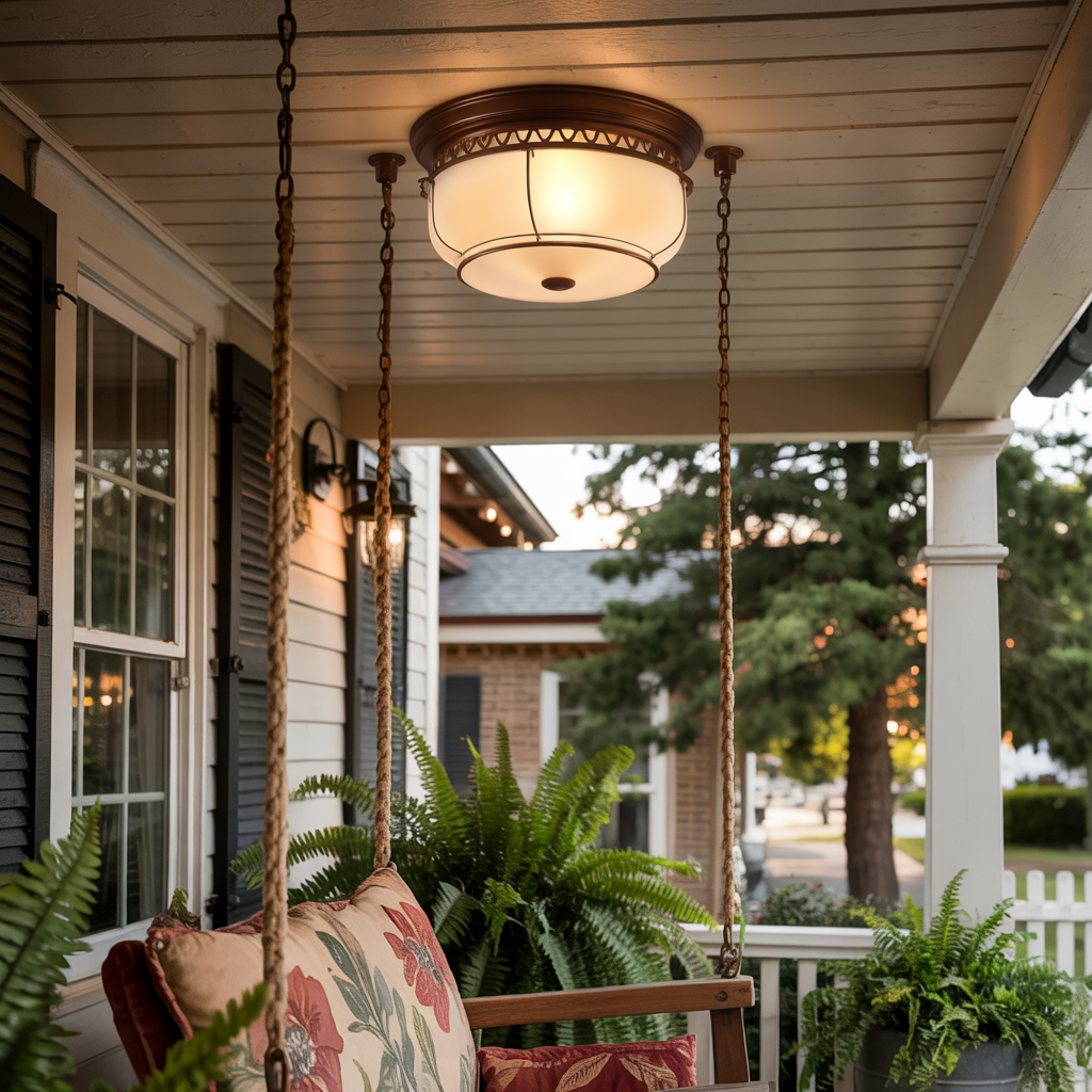 Vintage Flush Mount with Frosted Glass
