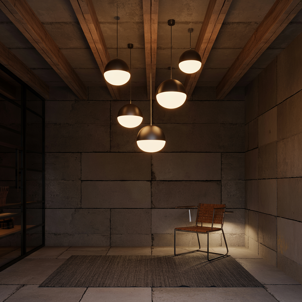 Pendant Lights Between the Joists