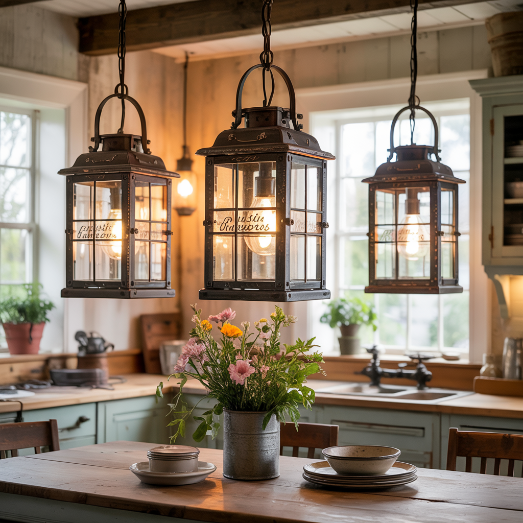 Rustic Lantern Pendants: A Nod to Country Charm